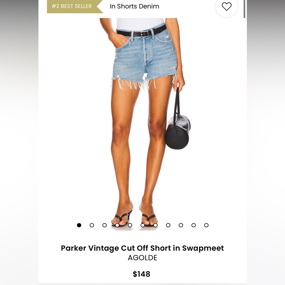 Agolde Blue Jean Shorts Distressed High-Waisted